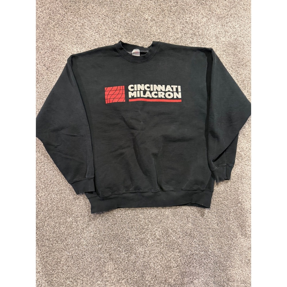 Fruit of the Loom Sweatshirt Men 2XL Black Cincinnati Milacron Graphic Pullover*